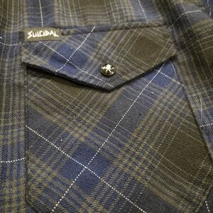 Dixxon Suicidal Tendencies Blue and Black Plaid Shirt with Suicidal Logo